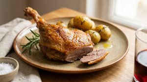 Cuisse de canard au four : peau croustillante et chair fondante