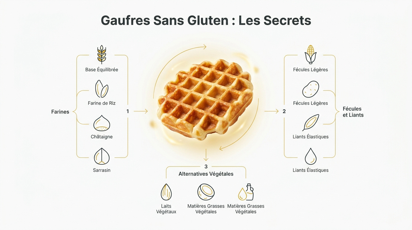Gaufres sans gluten dorées et croustillantes