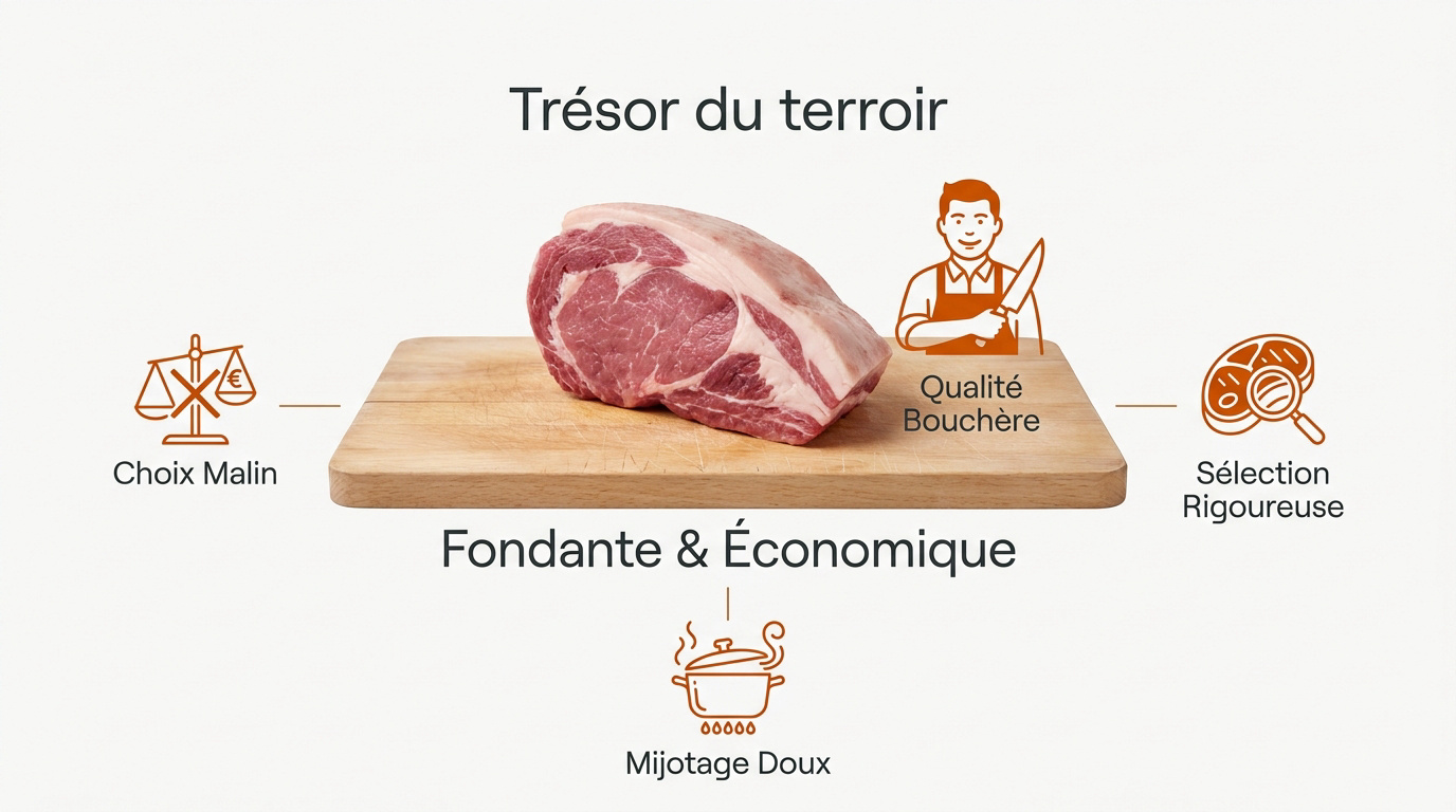 Joues de porc fraîches parées par le boucher prêtes pour une cuisson lente