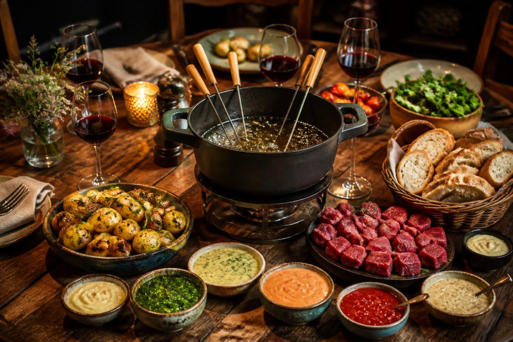 Fondue bourguignonne : sauces et accompagnements
