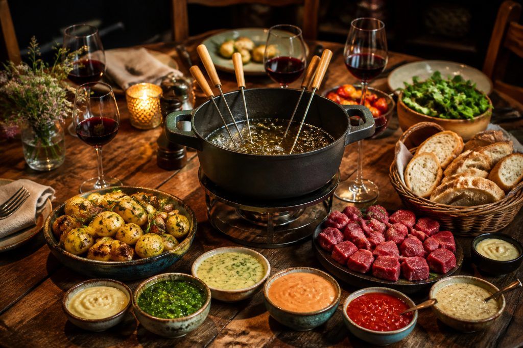 Fondue bourguignonne : sauces et accompagnements