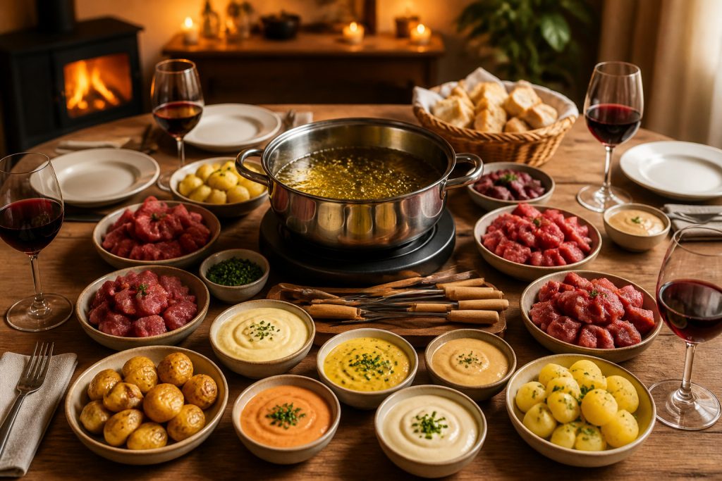 Fondue bourguignonne : les accompagnements qui la subliment