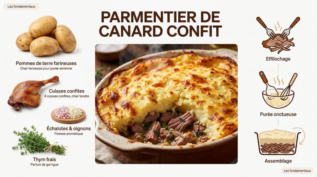Réussir le parmentier de canard confit : secrets et astuces