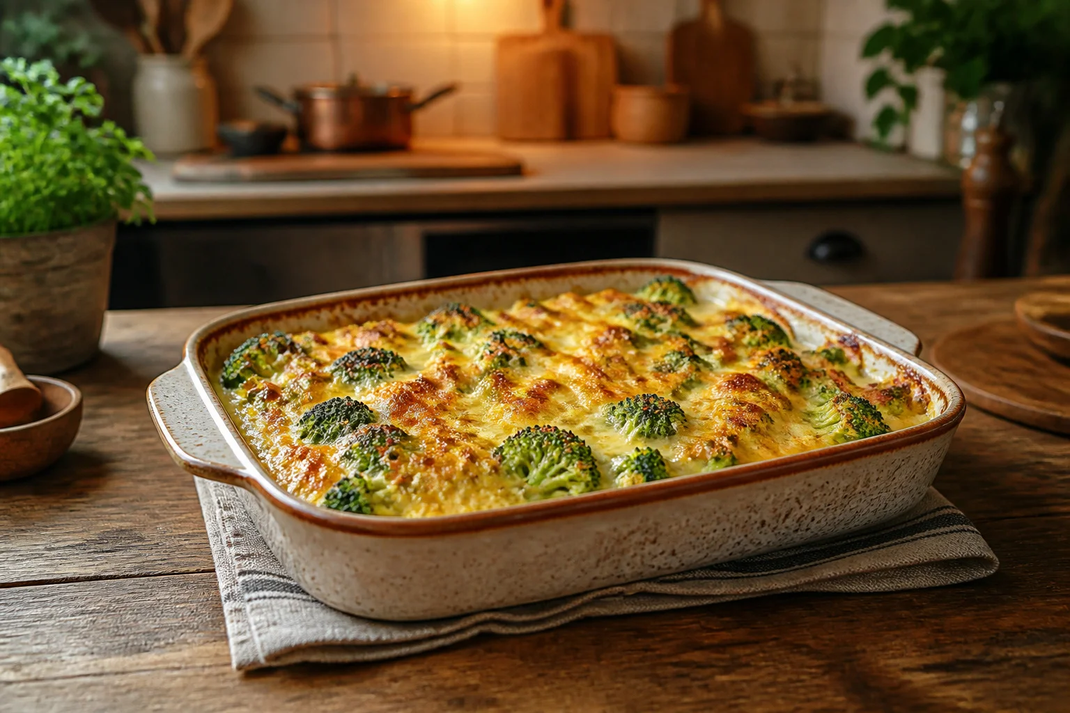 Gratin de brocolis maison dore et cremeux